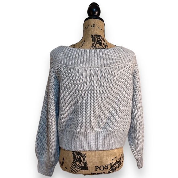 Divided Cropped Off the Shoulder Gray Sweater Women’s Size Large - Picture 4 of 7